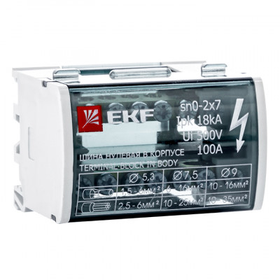 Фотография Шина нулевая в корпусе (2х7) EKF PROxima, артикул sn0-2x7