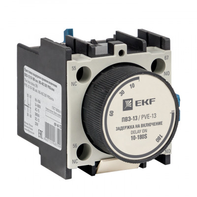 Фотография Приставка выдержки времени включения ПВЭ-13 10-180сек NO+NC EKF PROxima, артикул ctr-st-13