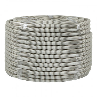 Фотография Труба гофрированная ПВХ с протяжкой d16 мм (100 м) серая EKF-Plast, артикул tg-z-16