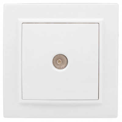 Фотография Минск Розетка TV 1-местная СП бел. 75Ом 5-862МГц EKF Basic, артикул ERA00-027-10