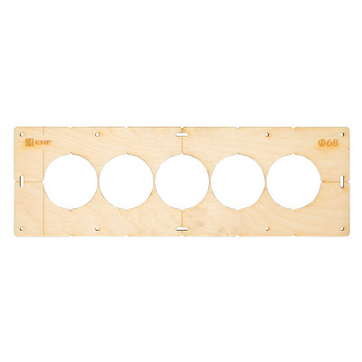 Фотография Шаблон для подрозетников c 5 отв. диам. 68 мм EKF Expert, артикул sh-d68-5