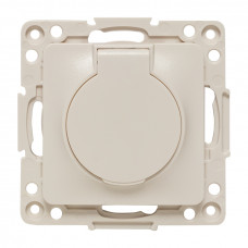 Стокгольм Механизм Розетки 1-местной с/з 16А белый с крышкой и защ. штор. IP44 EKF PROxima