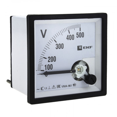 Фотография Вольтметр VMA-961 аналоговый на панель (96х96) квадратный вырез 300В прямое подкл. EKF PROxima, артикул vma-961-300