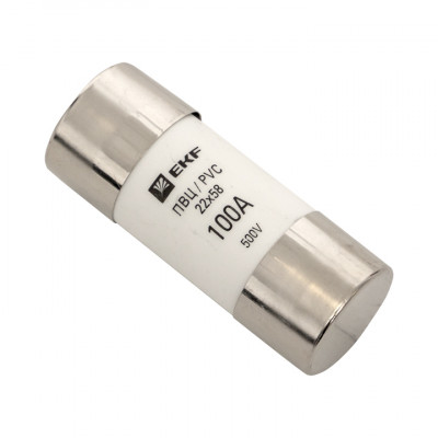 Фотография Плавкая вставка цилиндрическая ПВЦ (22х58) 100А EKF PROxima, артикул pvc-22x58-100
