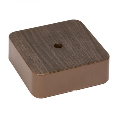 Фотография Коробка разветвительная KMP-030-030 (75х75х26) тёмное дерево EKF PROxima, артикул plc-kmr-030-030-t