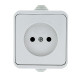 Фотография Прага Розетка 1-местная 10А без заземления IP44 белая EKF, артикул EKR10-022-10-44