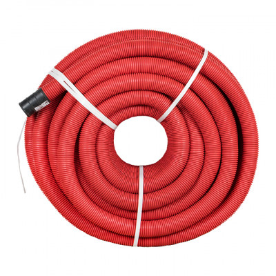 Фотография Труба гофрированная двустенная ПНД/ПНД гибкая с протяжкой d63 мм (50 м) красная EKF-Plast, артикул tg2st-63-50m