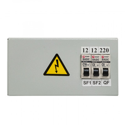 Фотография Ящик с понижающим трансформатором ЯТП 0,25кВА 220/12В (3 автомата) EKF Basic, артикул yatp0,25-220/12v-3a