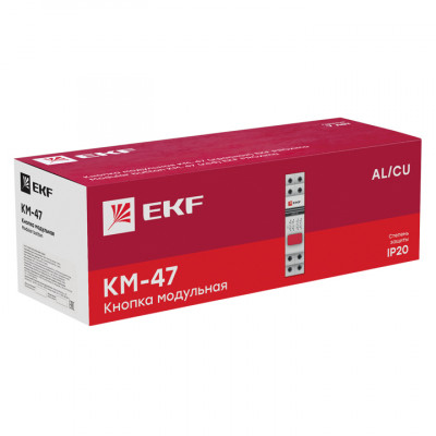 Фотография Кнопка модульная КМ-47 (красная) EKF PROxima, артикул mdb-47-red-pro