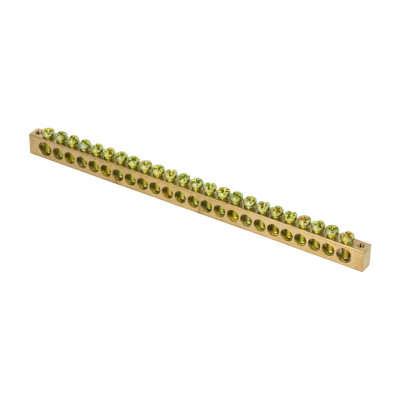 Фотография Шина PEN ноль-земля (8х12мм) 24 отверстия латунь крепеж по краям EKF PROxima, артикул sn0-125-24-k