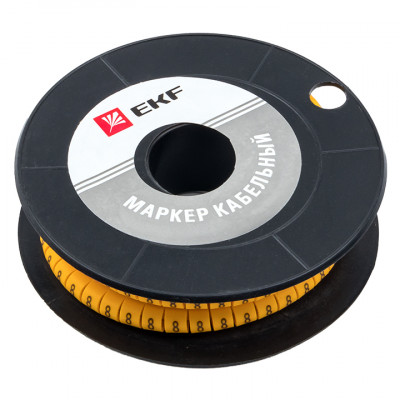 Фотография Маркер кабельный 6,0 мм2 8 (350 шт.) (ЕС-3) EKF PROxima, артикул plc-KM-6-8