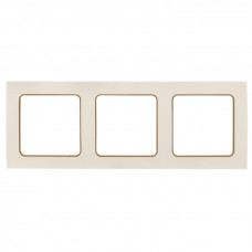 Стокгольм Рамка 3-местная белая с линией цвета шампань EKF PROxima