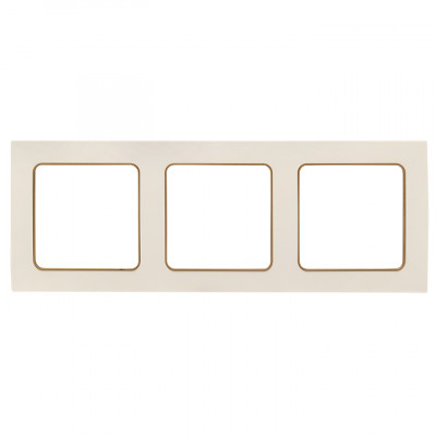 Фотография Стокгольм Рамка 3-местная белая с линией цвета шампань EKF PROxima, артикул EAM-G-302-20