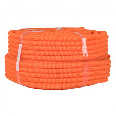 Труба гофрированная ПНД тяжелая с протяжкой d20 мм (100 м) оранжевая EKF-Plast