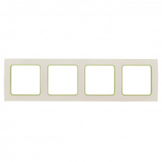Стокгольм Рамка 4-местная белая с линией цвета зеленый EKF PROxima