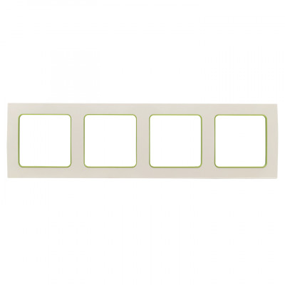 Фотография Стокгольм Рамка 4-местная белая с линией цвета зеленый EKF PROxima, артикул EAM-G-303-10
