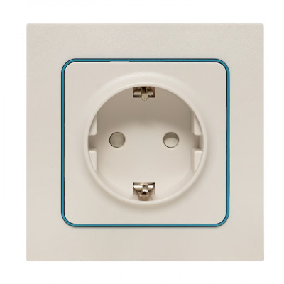 Фотография Стокгольм Механизм Розетки 1-местной с/з 16А в/к белый с защ. штор. EKF PROxima, артикул EYR16-028-20