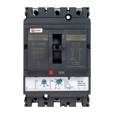 Фотография Выключатель автоматический ВА-99C (Compact NS)  250/125А 3P 45кА EKF PROxima, артикул mccb99C-250-125