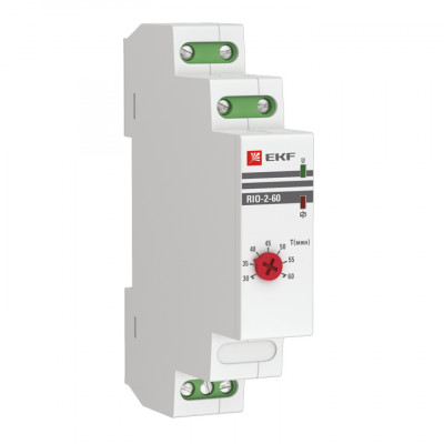 Фотография Импульсное реле с задержкой отключения RIO-2-60 (30-60 мин) EKF PROxima, артикул rio-2-60