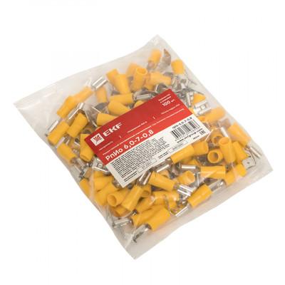 Фотография Разъем плоский изолированный ответвительный РпИо 6,0-7-0,8 (100шт.) EKF PROxima, артикул rpio-6,0-7-0,8