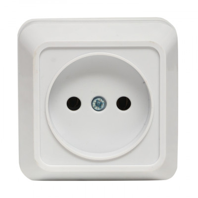 Фотография Рим Розетка 1-местная 10А без заземления керам. белая EKF, артикул ENR10-022-10C