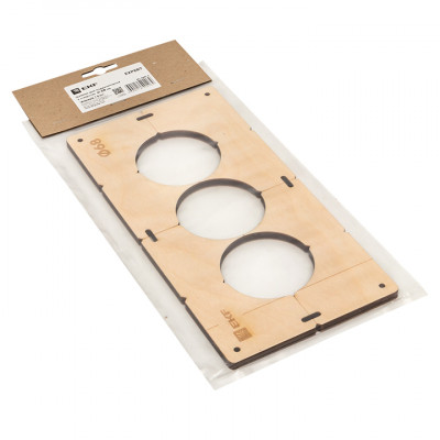 Фотография Шаблон для подрозетников c 3 отв. диам. 68 мм EKF Expert, артикул sh-d68-3