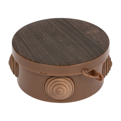 Фотография Коробка распаячная КМР-040-039 с крышкой (85х40) 4 мембранных ввода тёмное дерево IP54 EKF PROxima, артикул plc-kmr-040-039-t