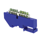 Фотография Шина 0 N (6x9мм) 8 отв. цинк синий изолятор на DIN-рейку EKF PROxima, артикул sn1-63-08-d