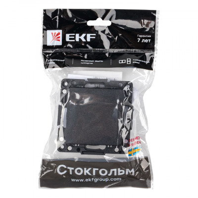 Фотография Стокгольм Механизм  Выключателя 1-кл. проходного 10А черный EKF PROxima, артикул EZV10-025-10