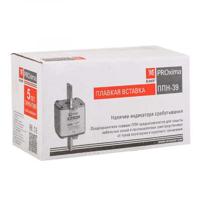 Фотография Плавкая вставка ППН-39 630/100А габарит 3 EKF PROxima, артикул fus-39/630/100