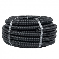 Труба гофрированная ПНД с протяжкой d40 мм (25 м) черная EKF-Plast