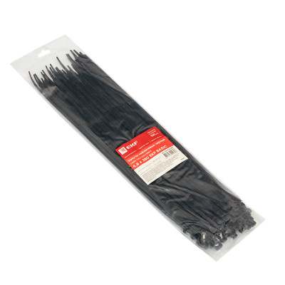 Фотография Хомут нейлоновый черный (4,8х380) (100шт.) EKF Basic, артикул plc-cb-4.8x380