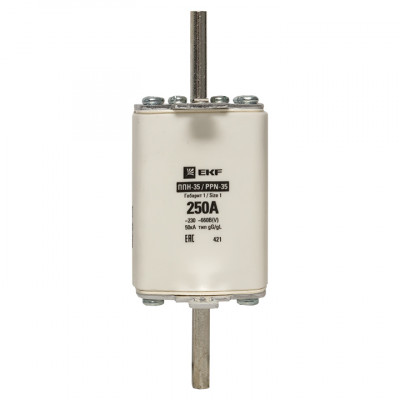 Фотография Плавкая вставка ППН-35 250/250А габарит 1 EKF PROxima, артикул fus-35/250