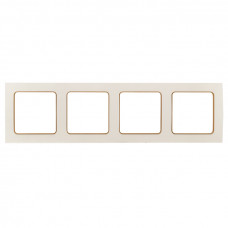 Стокгольм Рамка 4-местная белая с линией цвета шампань EKF PROxima