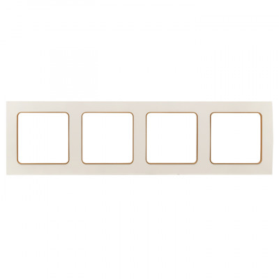Фотография Стокгольм Рамка 4-местная белая с линией цвета шампань EKF PROxima, артикул EAM-G-303-20