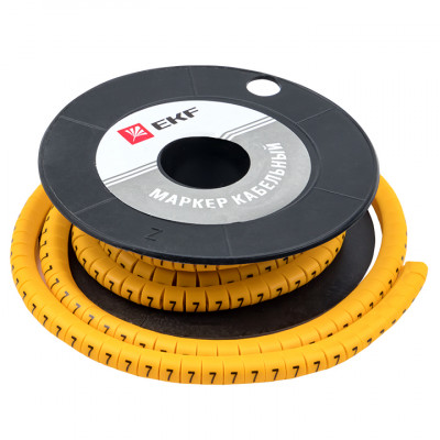 Фотография Маркер кабельный 4,0 мм2 7 (500 шт.) (ЕС-2) EKF PROxima, артикул plc-KM-4-7