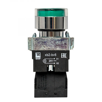 Фотография Кнопка BA31 с подстветкой 24В зеленая NO EKF PROxima, артикул xb2-bw31-24