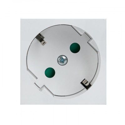 Фотография Розетка 45х45 PRO с заземлением, 45 градусов, белая EKF, артикул E6MR16-028-10-45