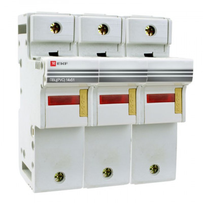Фотография Предохранитель-разъединитель для ПВЦ 14x51 3P (с индикацией) EKF PROxima, артикул pr-14-51-3