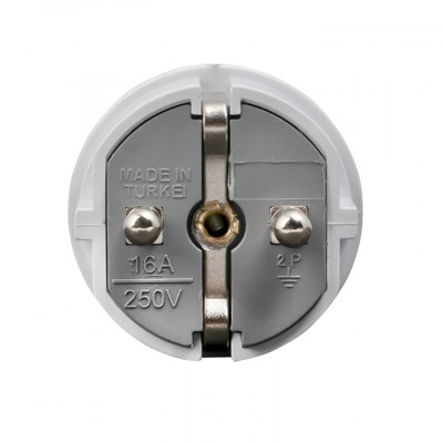 Фотография Вилка прямая усиленная с заземлением белая 16А 250В EKF Proxima, артикул AVP16-10-r