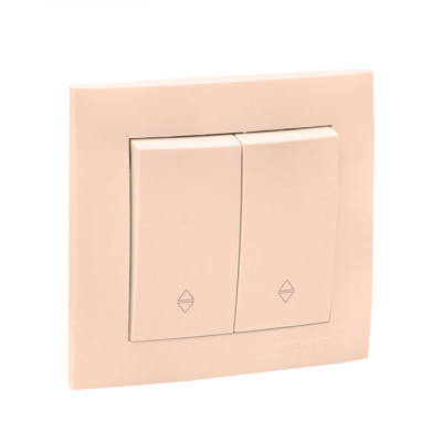 Фотография Валенсия выключатель 2-кл. 10А кремовый проходной EKF PROxima, артикул EWV10-027-20