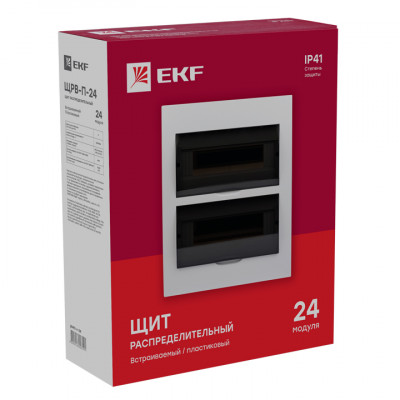 Фотография Щит распред. встраиваемый ЩРВ-П-24 IP41 EKF PROxima, артикул pb40-v-24