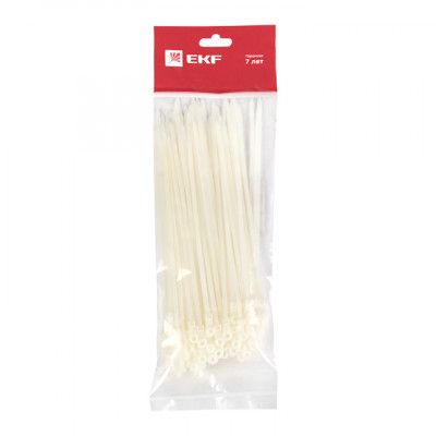 Фотография Хомут нейлоновый с отверстием для крепления (3,6х200) (100шт.) EKF PROxima, артикул plc-c-o-3.6x200