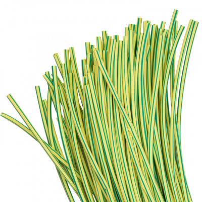 Фотография Термоусаживаемая трубка ТУТ нг 6/3 желто-зеленая в отрезках по 1м EKF PROxima, артикул tut-6-yg-1m