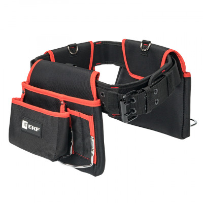 Фотография Сумка-пояс двухсекционная усиленная с двухшпеньковым ремнем С-12 EKF Master, артикул c-12