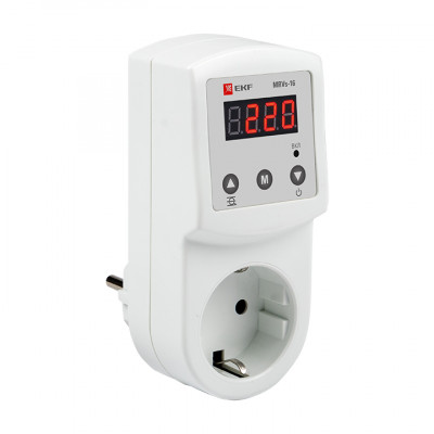 Фотография Цифровое розеточное реле напряжения MRVs-16 EKF PROxima, артикул MRVs-16