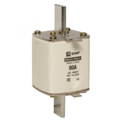 Фотография Плавкая вставка ППН-37 400/80А габарит 2 EKF PROxima, артикул fus-37/400/80