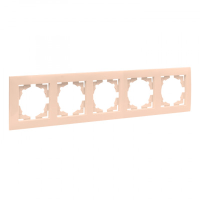 Фотография Валенсия рамка 5-местная кремовая EKF PROxima, артикул EWM-G-305-20