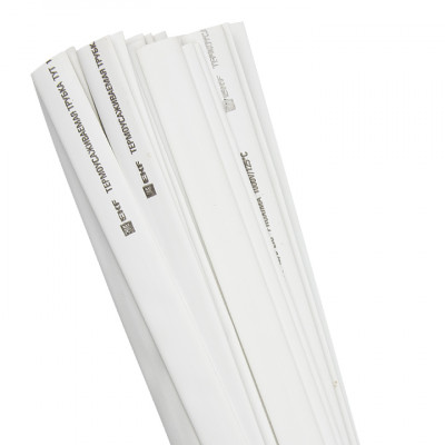 Фотография Термоусаживаемая трубка ТУТ нг 12/6 белая в отрезках по 1м EKF PROxima, артикул tut-12-w-1m