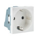 Фотография Розетка 45х45 с заземлением, прямая, белая EKF, артикул E2MR16-028-10